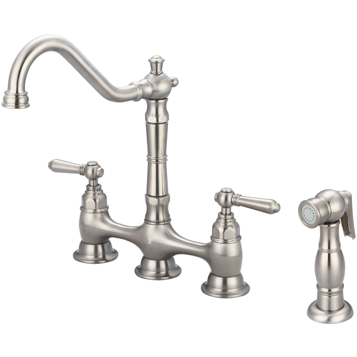 Pioneer 2AM501-BN Americana Two Handle Kitchen Bridge Faucet in Brushed Nickel