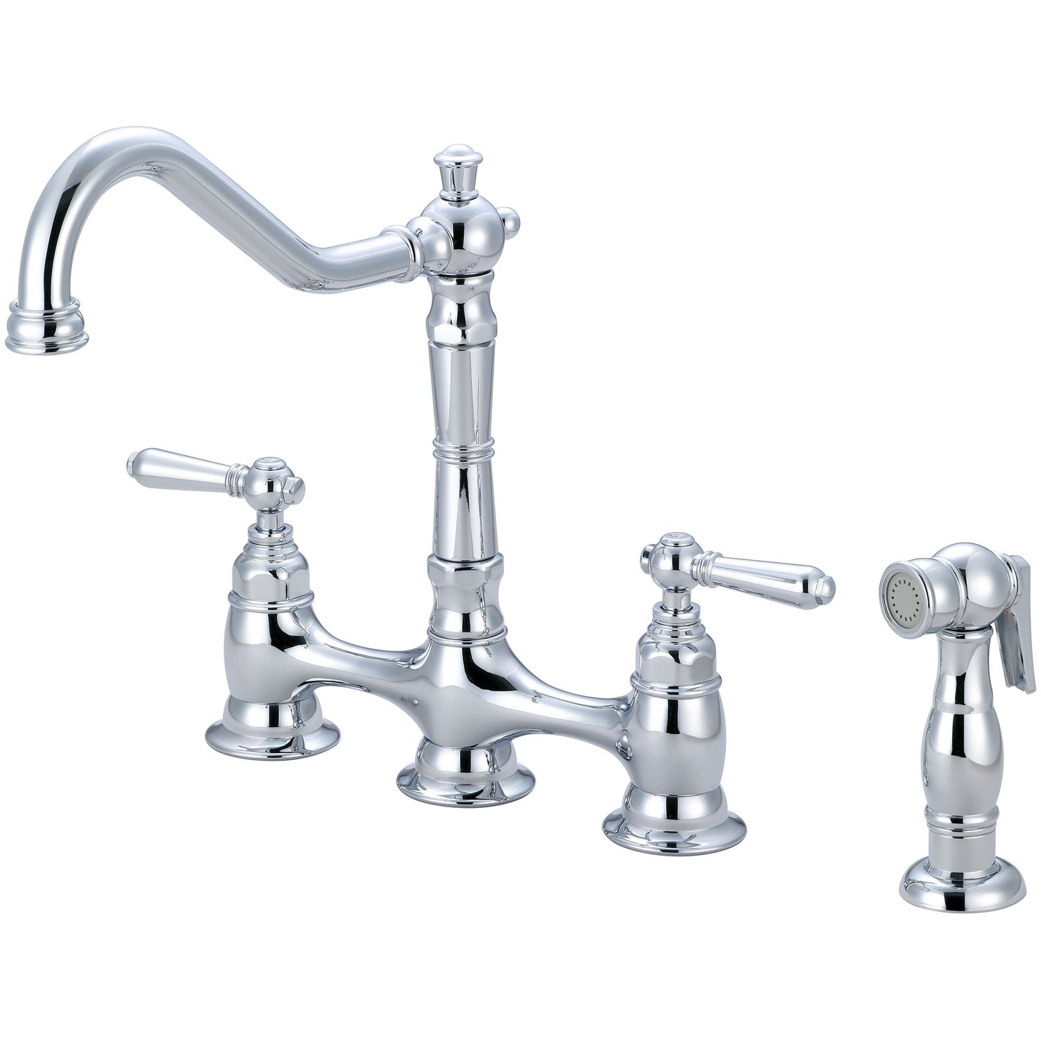 Pioneer 2AM501 Americana Two Handle Kitchen Bridge Faucet in Polished Chrome
