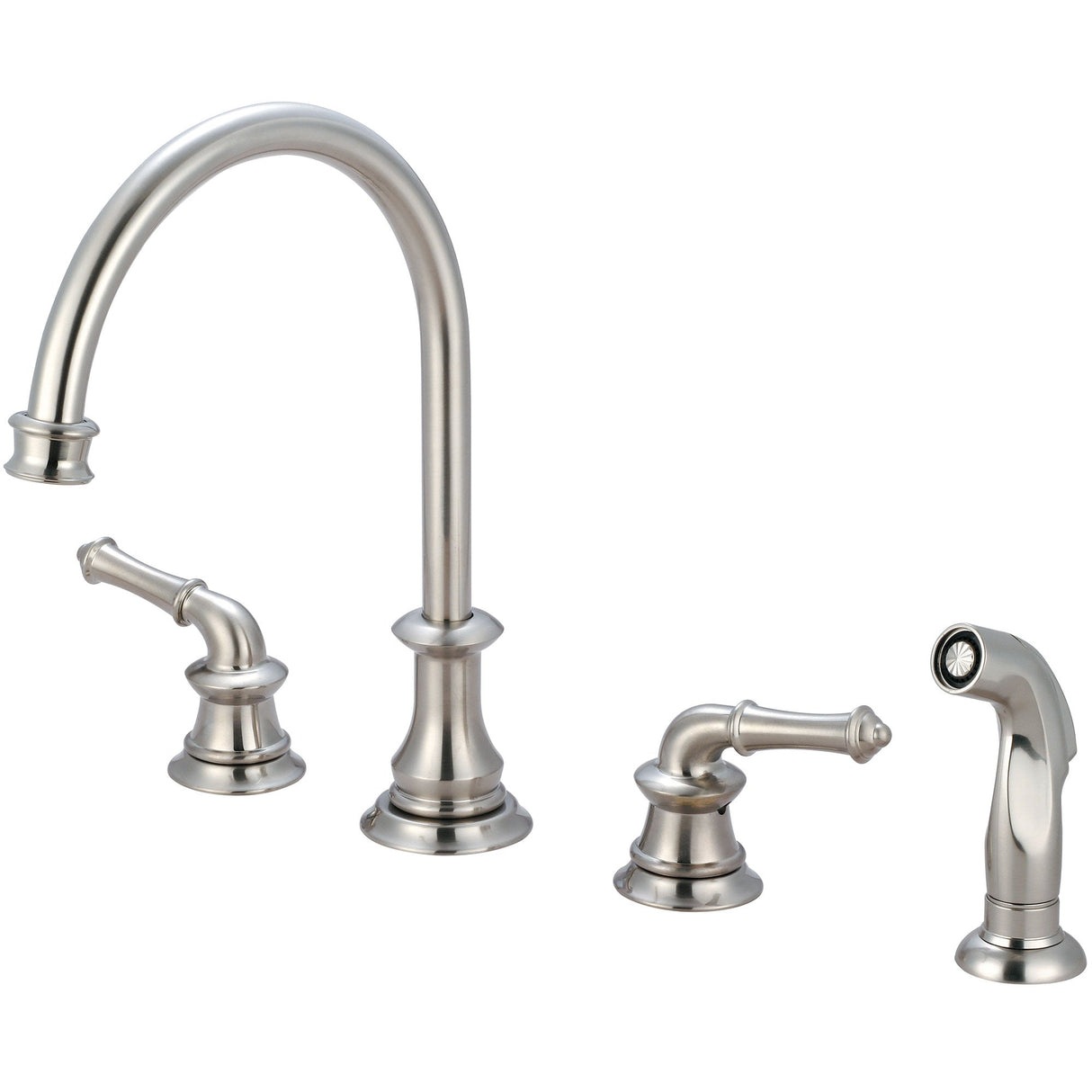 Pioneer 2DM201-BN Del Mar Two Handle Kitchen Widespread Faucet in Brushed Nickel