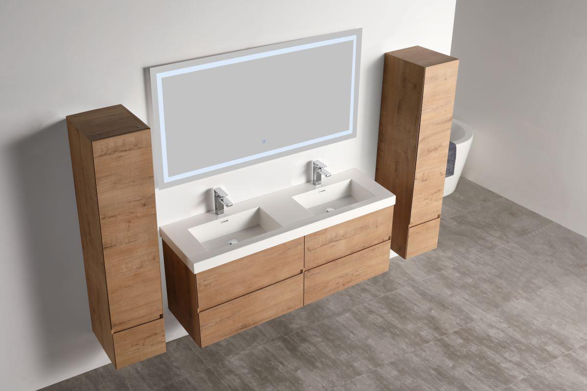 Blossom Assisi 60" Double Sink Vanity - Modern Minimalist Design with Soft-Closing Drawers