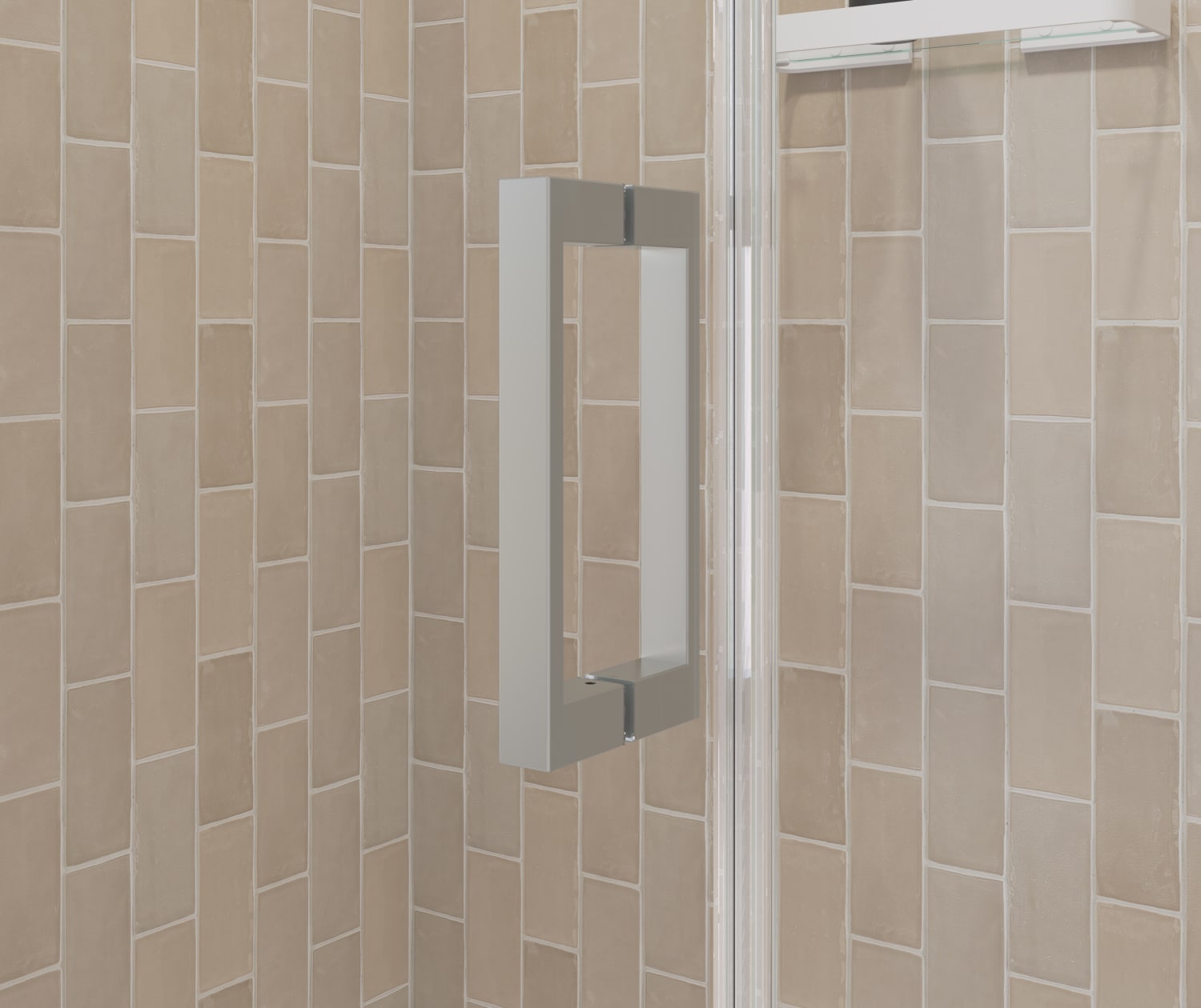 MAAX 138277-900-305-101 Manhattan 57-59 x 68 in. 6 mm Pivot Shower Door for Alcove Installation with Clear glass & Square Handle in Brushed Nickel