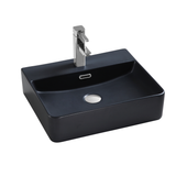 DAX Ceramic Rectangular Bathroom Vessel Basin, 20", White Glossy DAX-CL1275-WG