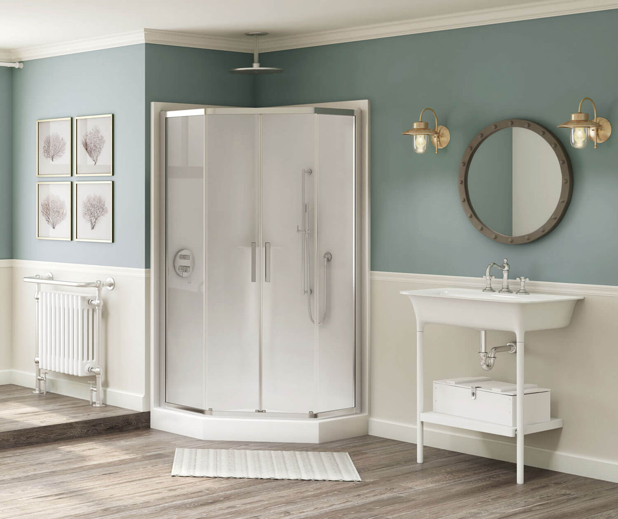 MAAX 137442-900-084-000 Radia Neo-angle 40 x 40 x 71 ½ in. 6mm Sliding Shower Door for Corner Installation with Clear glass in Chrome