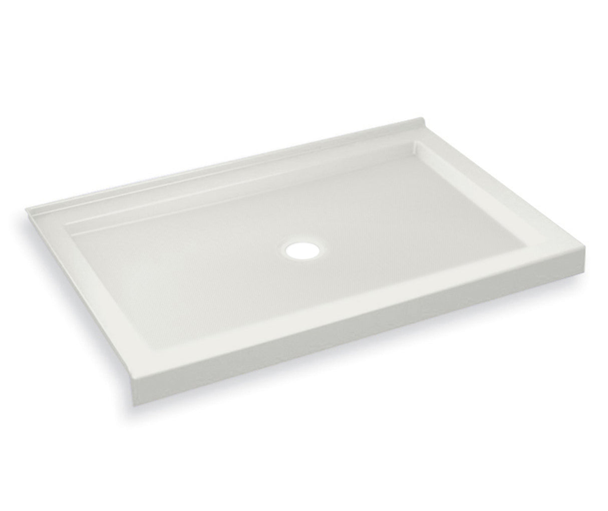 MAAX 410003-542-001-000 B3Round 4836 Acrylic Corner Left Shower Base in White with Anti-slip Bottom with Center Drain