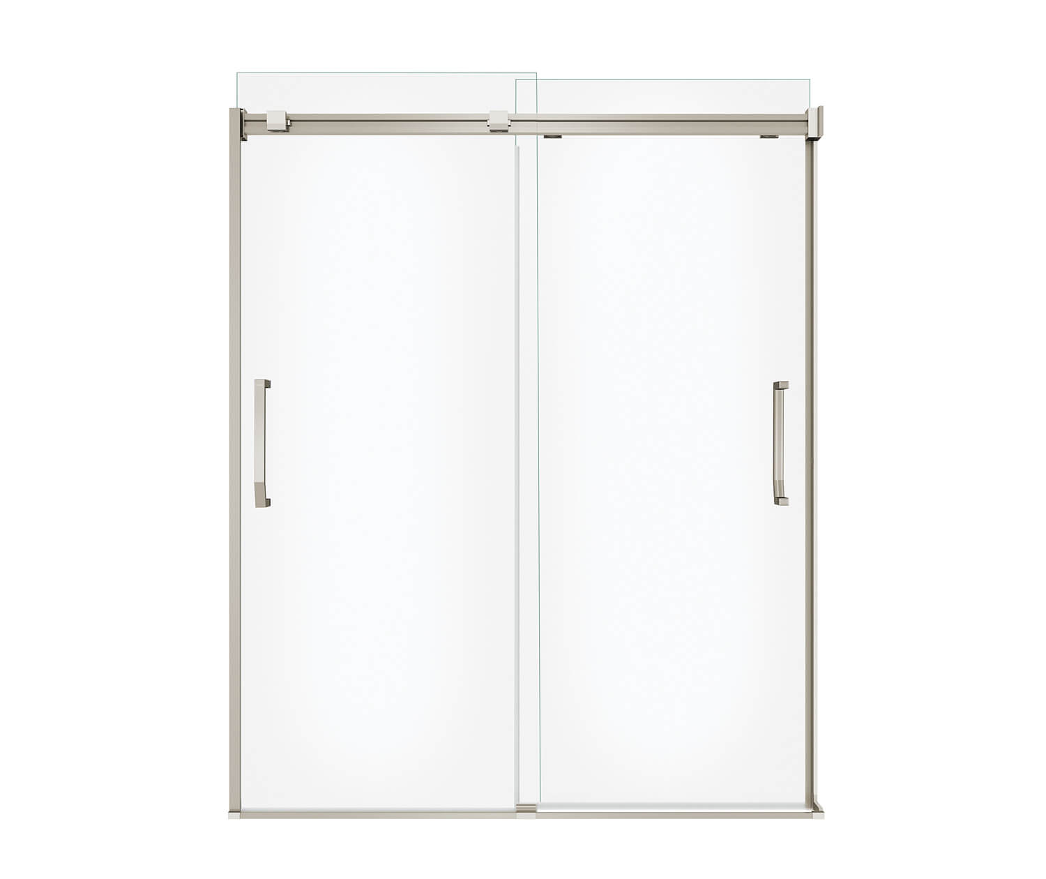 MAAX 138762-900-305-000 Inverto 56-59 x 70 ½-74 in. 8mm Bypass Shower Door for Alcove Installation with Clear glass in Brushed Nickel