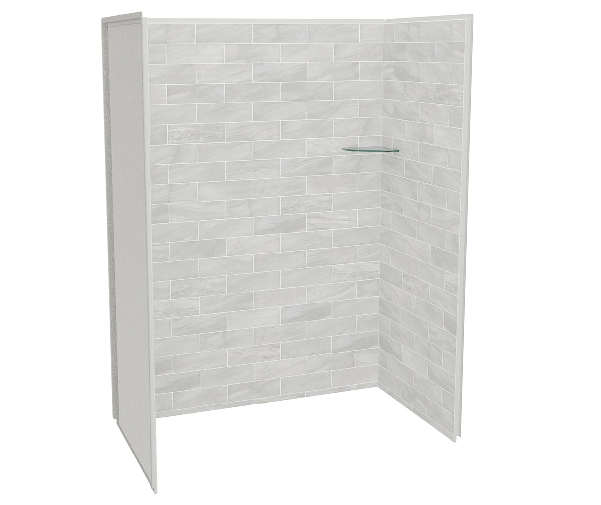 MAAX 107463-312-504 Utile 6032 Composite Direct-to-Stud Three-Piece Alcove Shower Wall Kit in Organik Permafrost