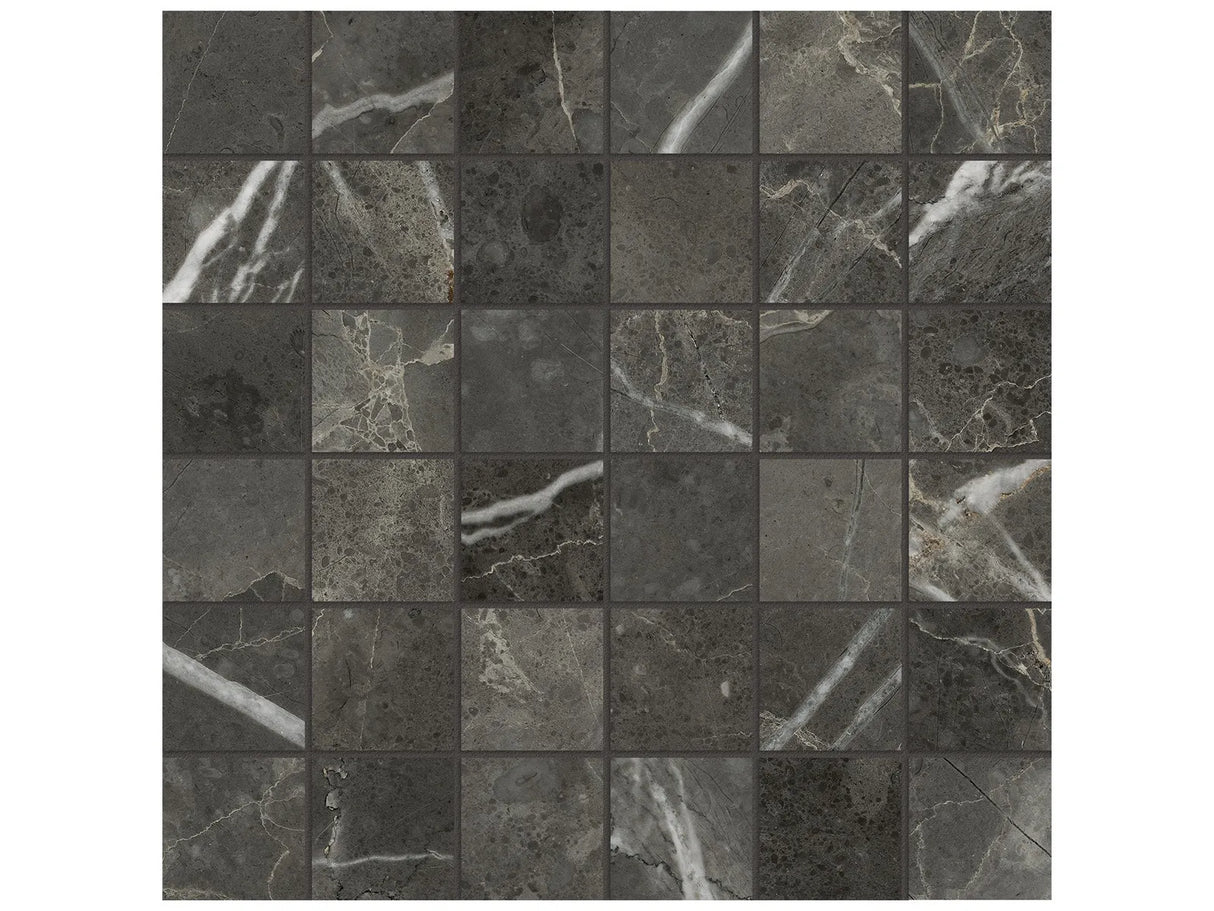 Anatolia 2X2 Mosaic Lumino Carbon Matte Porcelain Tile 4501-0580-0 *** 1 Sheet = .96 Sf *** Carbon 2x2 - premium natural stone mosaic tile from Anatolia Tile, available at PoshHaus showroom in Keene, NH
