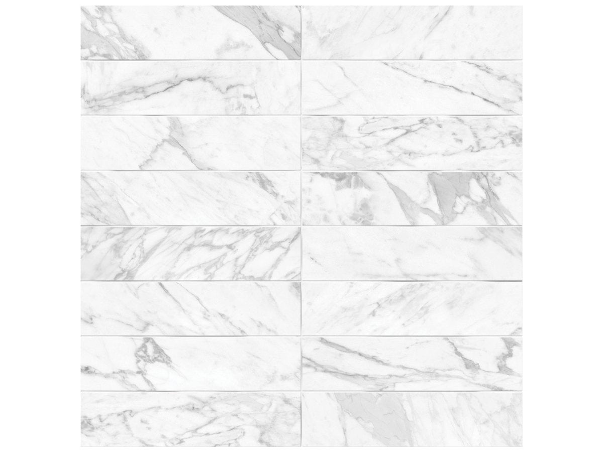 Anatolia Tile 3X12 Raffino Plane Bianco Matte 4000-0276-0 Bianco Vita Artisan - premium natural stone mosaic tile from Anatolia Tile, available at PoshHaus showroom in Keene, NH