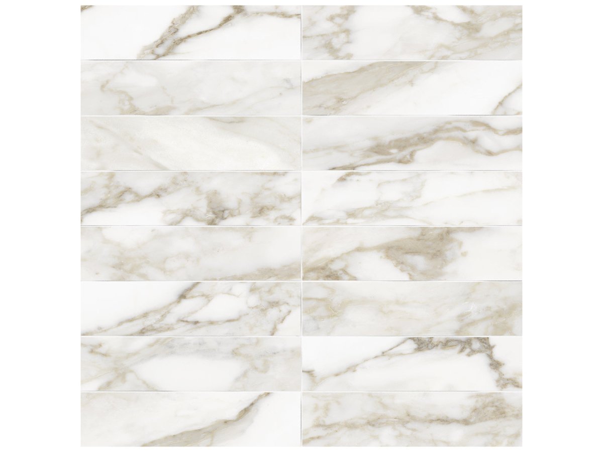 Anatolia Tile 3X12 Raffino Plane Calacatta Matte 4000-0278-0 Onyx Suave Artisan - premium natural stone mosaic tile from Anatolia Tile, available at PoshHaus showroom in Keene, NH