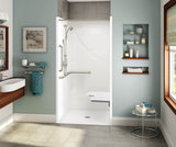 Aker OPS-3636 RRF AcrylX Alcove Center Drain One-Piece Shower in White - ANSI Compliant