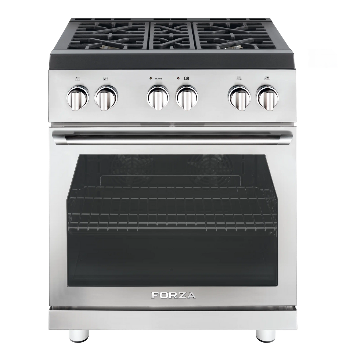 Forza 3-Piece Appliance Package - 30-Inch Gas Range, 18-Inch Pro-Style Under Cabinet Range Hood, & 24-Inch Dishwasher in Stainless Steel