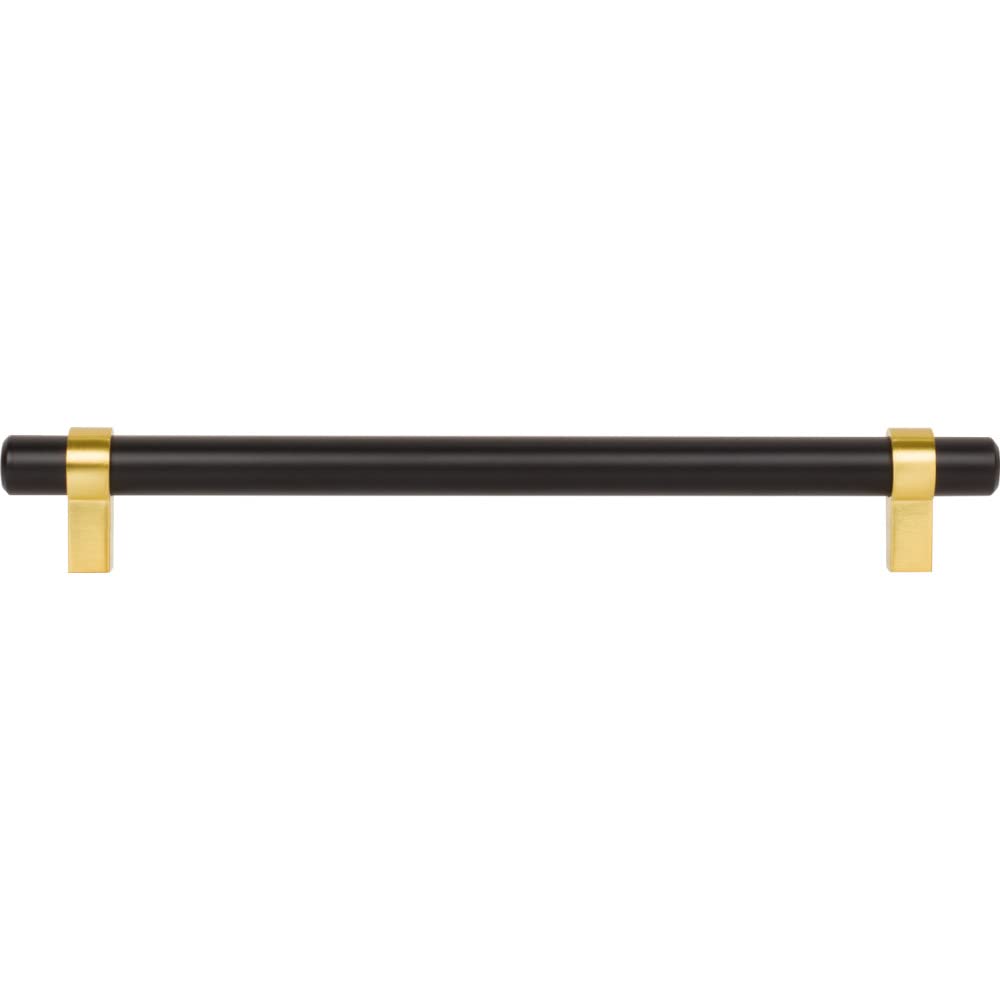 Jeffrey Alexander 5192MBBG 192 mm Center-to-Center Matte Black with Brushed Gold Key Grande Cabinet Bar Pull