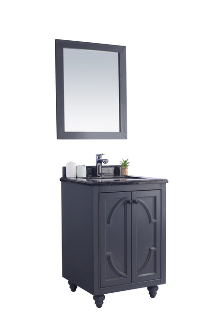 Odyssey 24" Maple Grey Bathroom Vanity with Black Wood Marble Countertop Laviva 313613-24G-BW