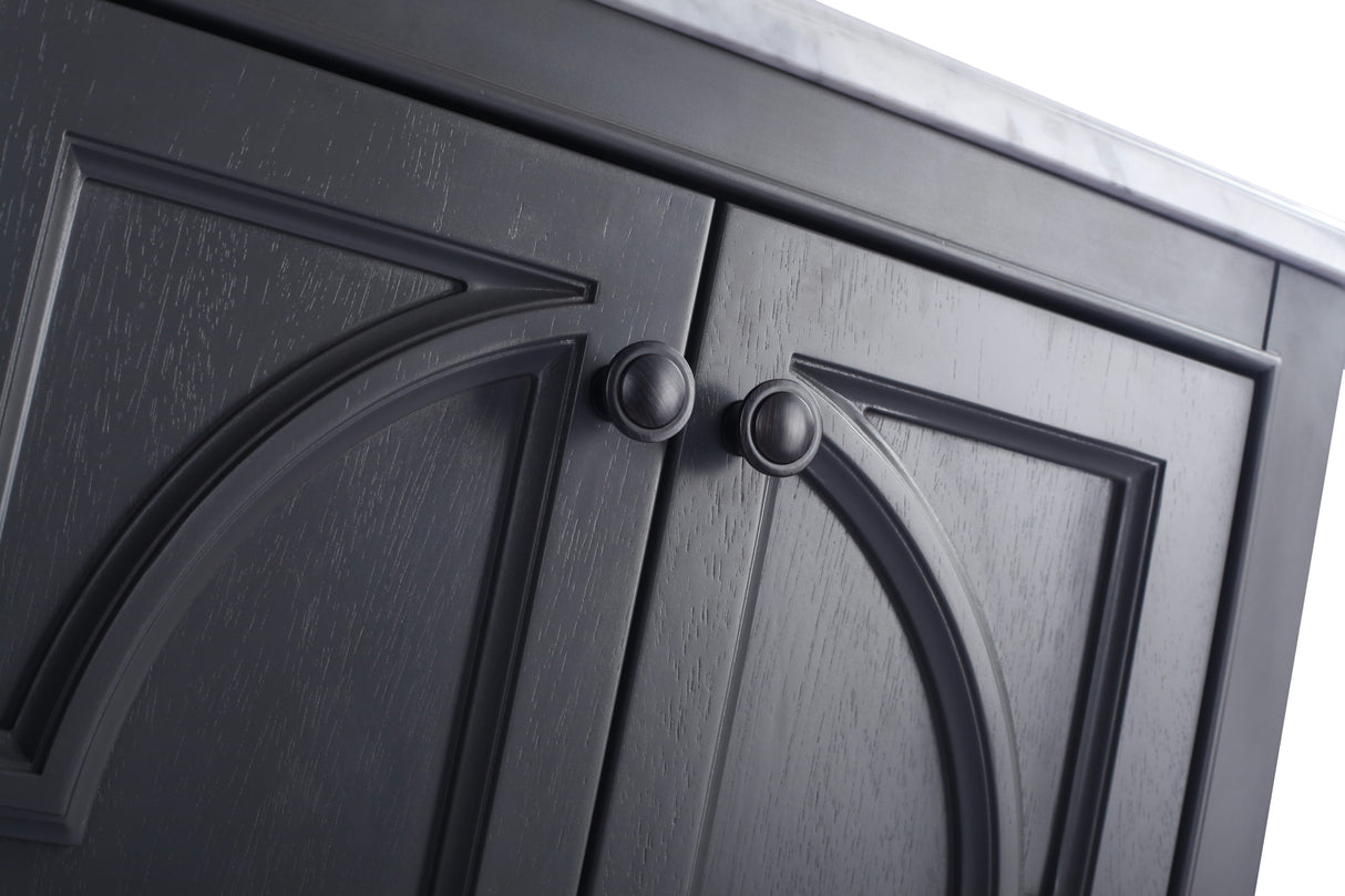 Odyssey 24" Maple Grey Bathroom Vanity with Black Wood Marble Countertop Laviva 313613-24G-BW