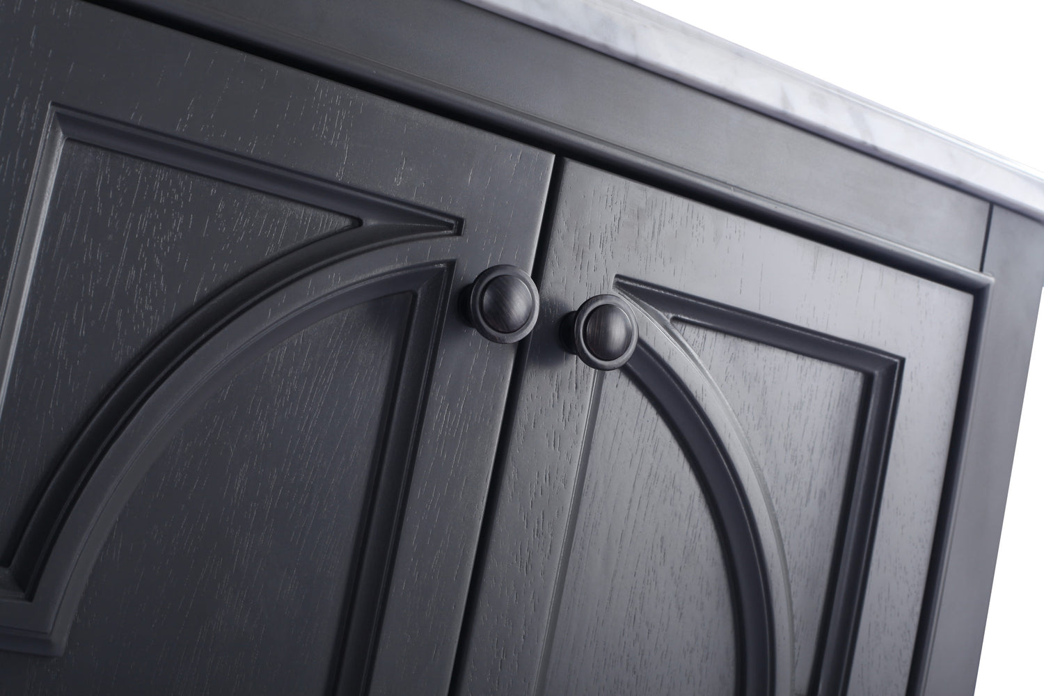 Odyssey 24" Maple Grey Bathroom Vanity with Black Wood Marble Countertop Laviva 313613-24G-BW