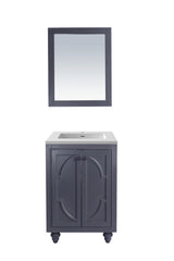 Odyssey 24" Maple Grey Bathroom Vanity with Matte White VIVA Stone Solid Surface Countertop Laviva 313613-24G-MW