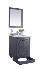 Odyssey 24" Maple Grey Bathroom Vanity with Matte White VIVA Stone Solid Surface Countertop Laviva 313613-24G-MW