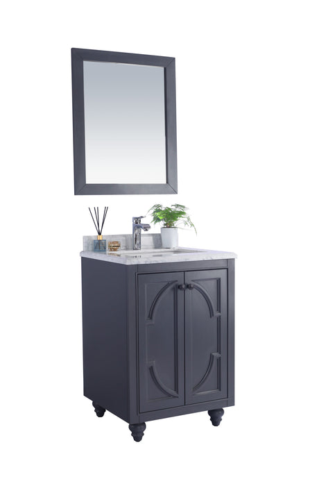 Odyssey 24" Maple Grey Bathroom Vanity with White Carrara Marble Countertop Laviva 313613-24G-WC