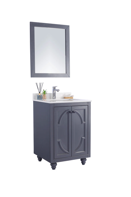 Odyssey 24" Maple Grey Bathroom Vanity with White Quartz Countertop Laviva 313613-24G-WQ