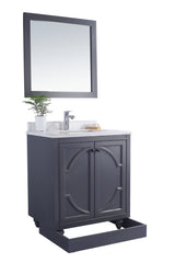 Odyssey 30" Maple Grey Bathroom Vanity with White Carrara Marble Countertop Laviva 313613-30G-WC