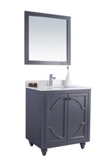 Odyssey 30" Maple Grey Bathroom Vanity with White Quartz Countertop Laviva 313613-30G-WQ