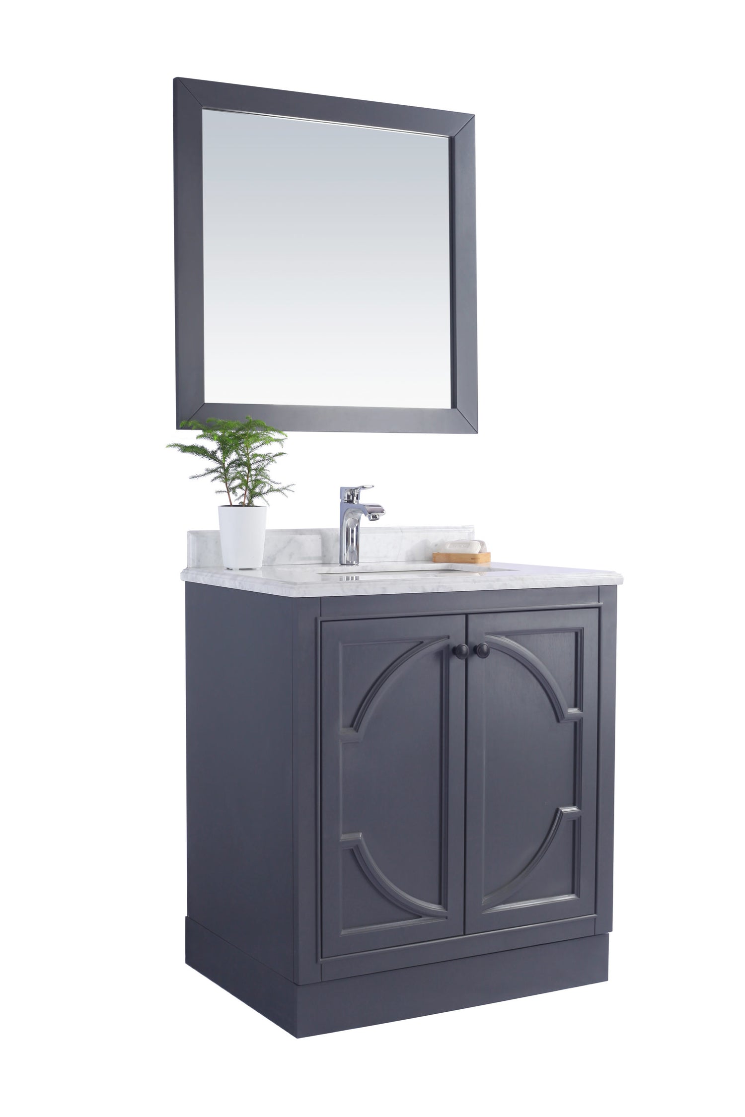 Odyssey 30" Maple Grey Bathroom Vanity with White Quartz Countertop Laviva 313613-30G-WQ