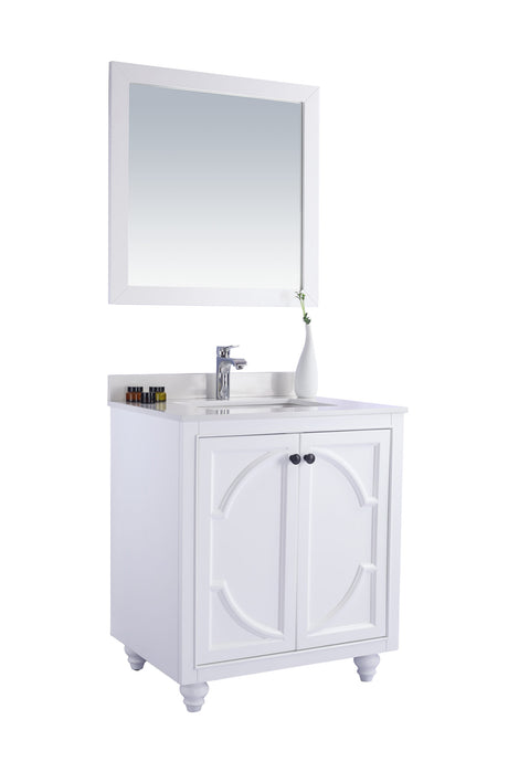 Odyssey 30" White Bathroom Vanity with White Quartz Countertop Laviva 313613-30W-WQ