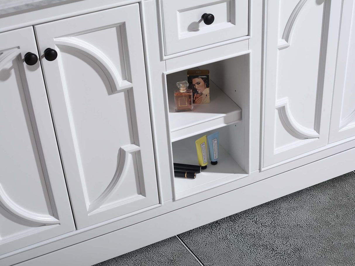 Odyssey 60" White Double Sink Bathroom Vanity Cabinet Laviva 313613-60W