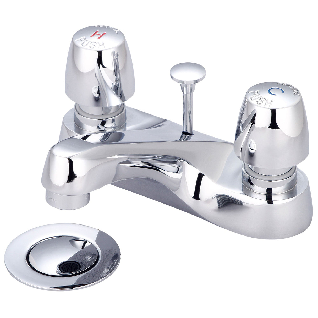 Central Brass 3137-DAN2 Slow-Close Two Handle Lavatory Faucet in Polished Chrome