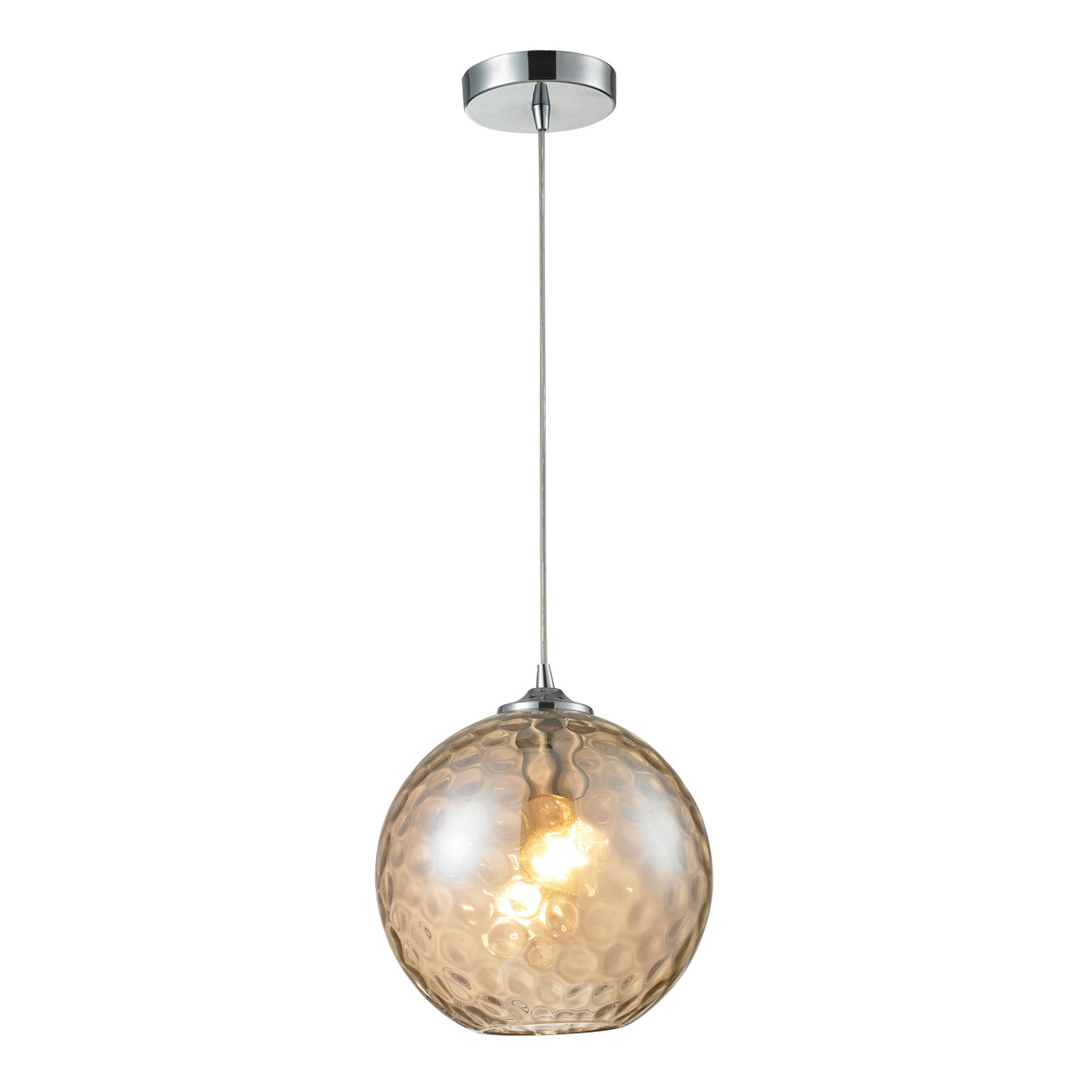 Elk 31380/1CMP Watersphere 10'' Wide 1-Light Pendant - Polished Chrome with Amber