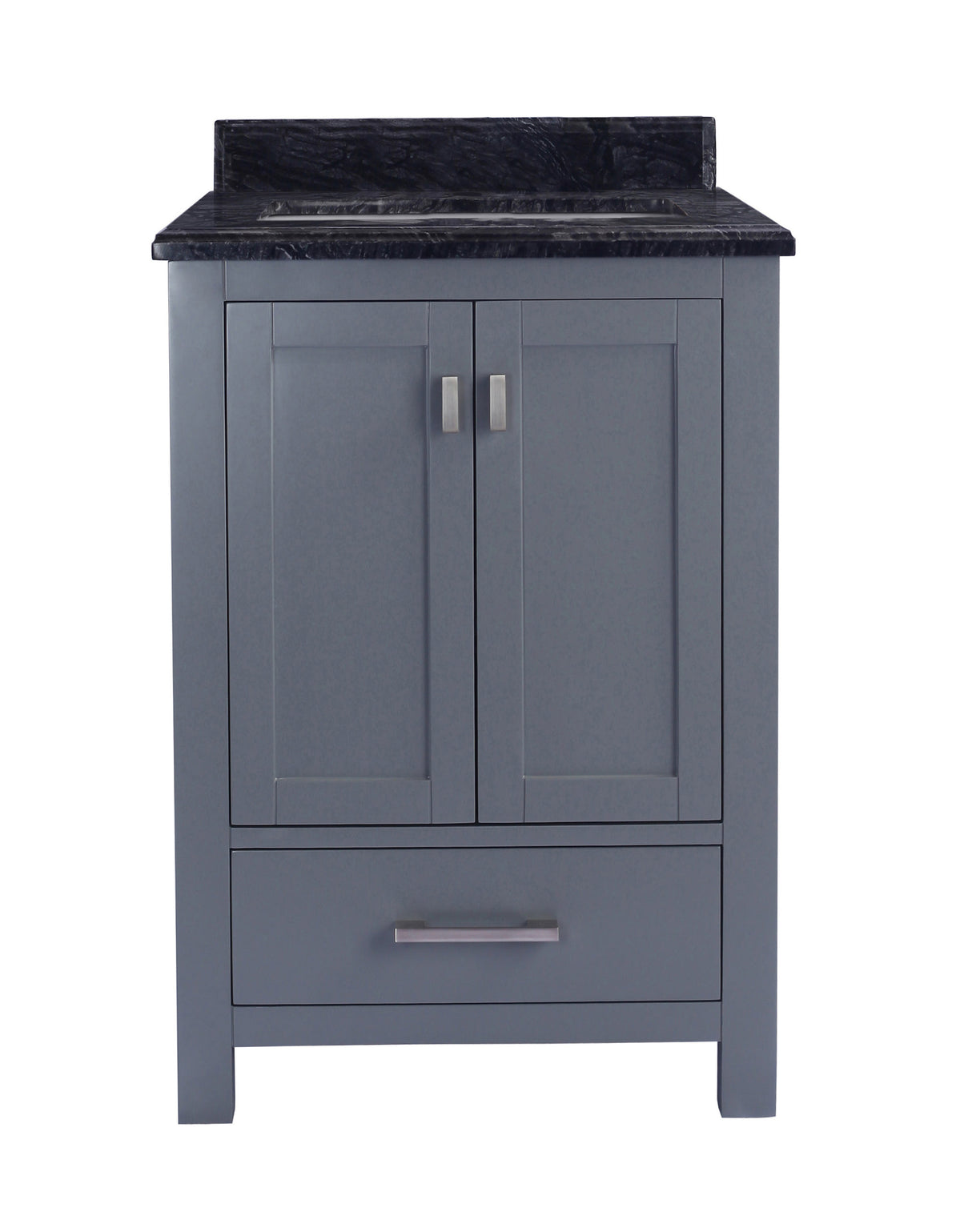 Wilson 24" Grey Bathroom Vanity with Black Wood Marble Countertop Laviva 313ANG-24G-BW