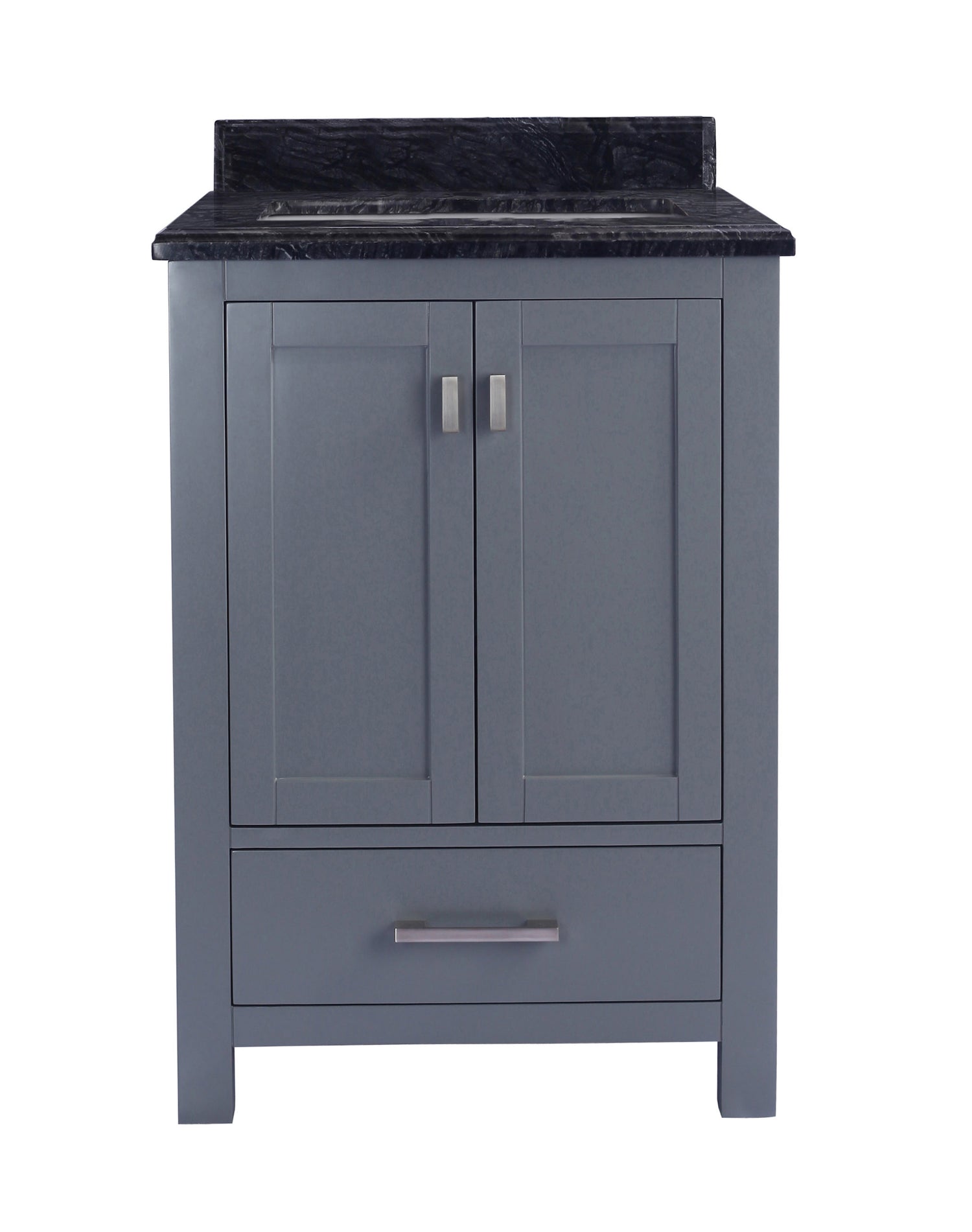 Wilson 24" Grey Bathroom Vanity with Black Wood Marble Countertop Laviva 313ANG-24G-BW