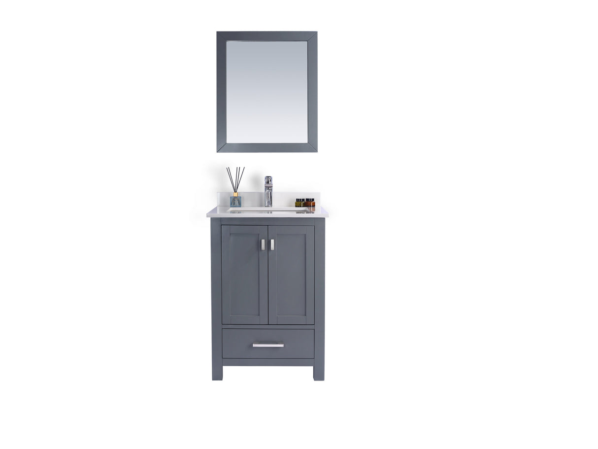 Wilson 24" Grey Bathroom Vanity with White Quartz Countertop Laviva 313ANG-24G-WQ
