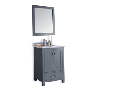 Wilson 24" Grey Bathroom Vanity with White Stripes Marble Countertop Laviva 313ANG-24G-WS