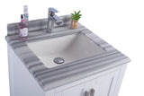 Wilson 24" White Bathroom Vanity with White Stripes Marble Countertop Laviva 313ANG-24W-WS