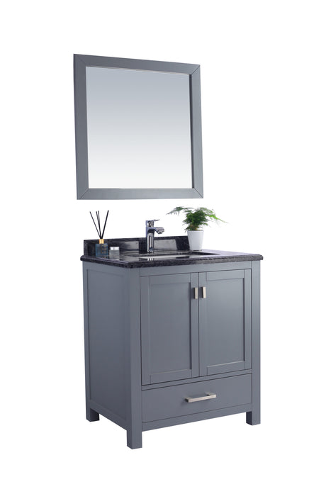 Wilson 30" Grey Bathroom Vanity with Black Wood Marble Countertop Laviva 313ANG-30G-BW