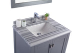 Wilson 30" Grey Bathroom Vanity with White Stripes Marble Countertop Laviva 313ANG-30G-WS