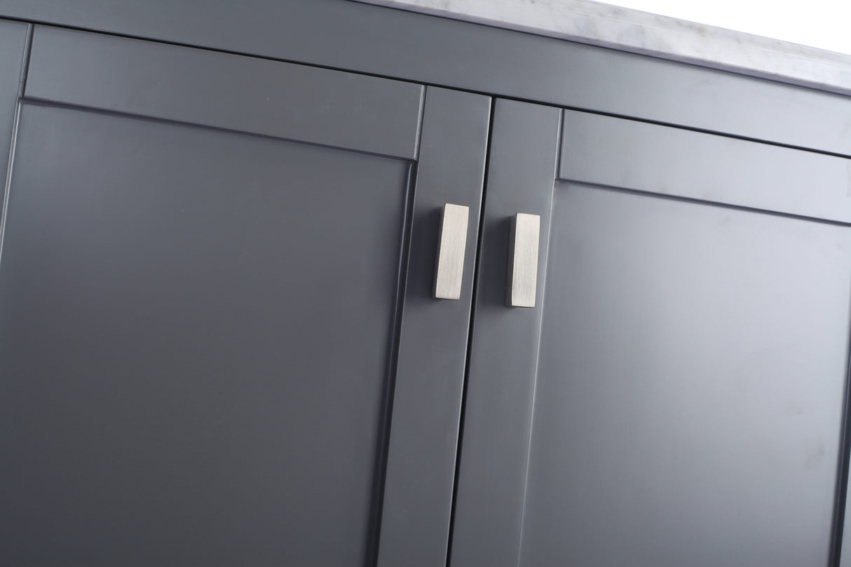 Wilson 30" Grey Bathroom Vanity with White Stripes Marble Countertop Laviva 313ANG-30G-WS