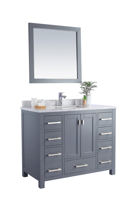 Wilson 42" Grey Bathroom Vanity with White Carrara Marble Countertop Laviva 313ANG-42G-WC