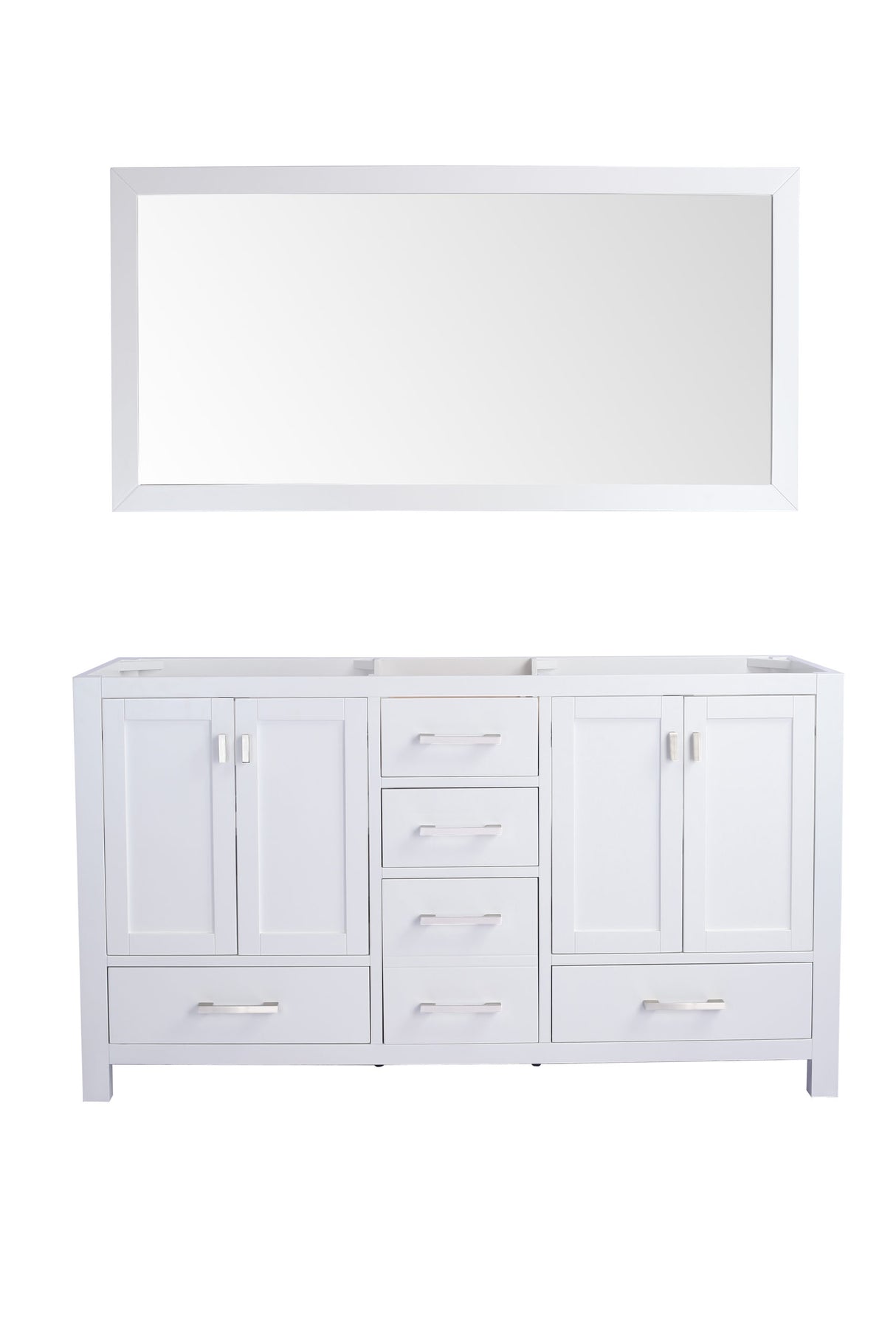 Wilson 60" White Double Sink Bathroom Vanity Cabinet Laviva 313ANG-60W