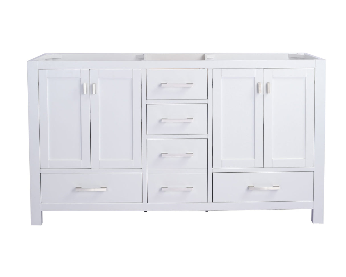 Wilson 60" White Double Sink Bathroom Vanity Cabinet Laviva 313ANG-60W
