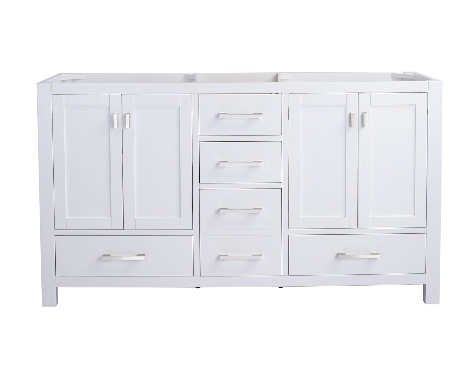 Wilson 60" White Double Sink Bathroom Vanity Cabinet Laviva 313ANG-60W