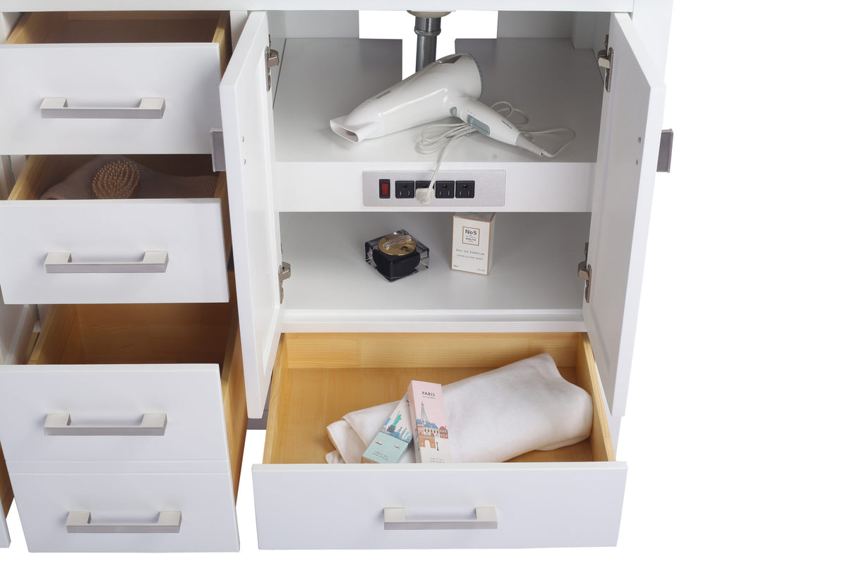 Wilson 60" White Double Sink Bathroom Vanity Cabinet Laviva 313ANG-60W