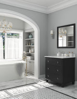 Luna 30" Espresso Bathroom Vanity with Pure White Phoenix Stone Countertop Laviva 313DVN-30E-PW