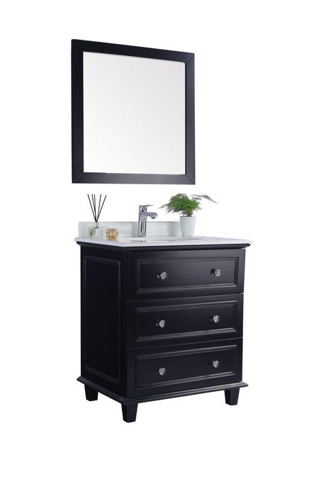 Luna 30" Espresso Bathroom Vanity with Pure White Phoenix Stone Countertop Laviva 313DVN-30E-PW