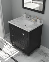 Luna 30" Espresso Bathroom Vanity with White Carrara Marble Countertop Laviva 313DVN-30E-WC