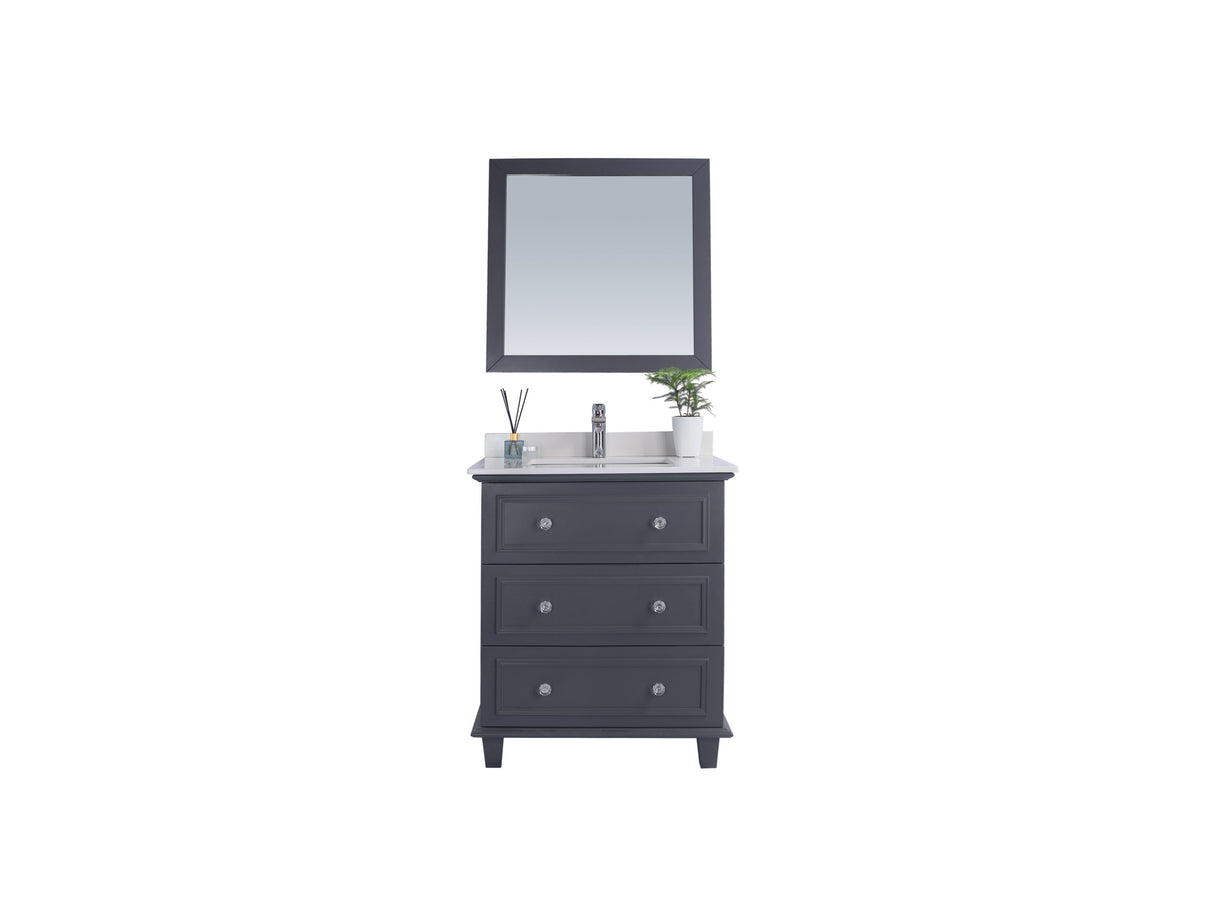 Luna 30" Maple Grey Bathroom Vanity with White Quartz Countertop Laviva 313DVN-30G-WQ
