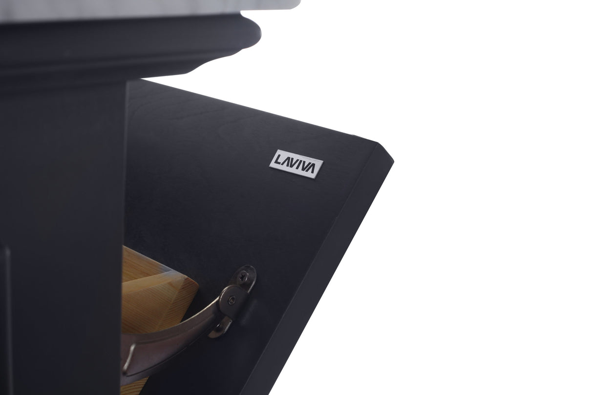 Luna 30" Maple Grey Bathroom Vanity with White Quartz Countertop Laviva 313DVN-30G-WQ