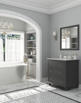 Luna 30" Maple Grey Bathroom Vanity with White Quartz Countertop Laviva 313DVN-30G-WQ