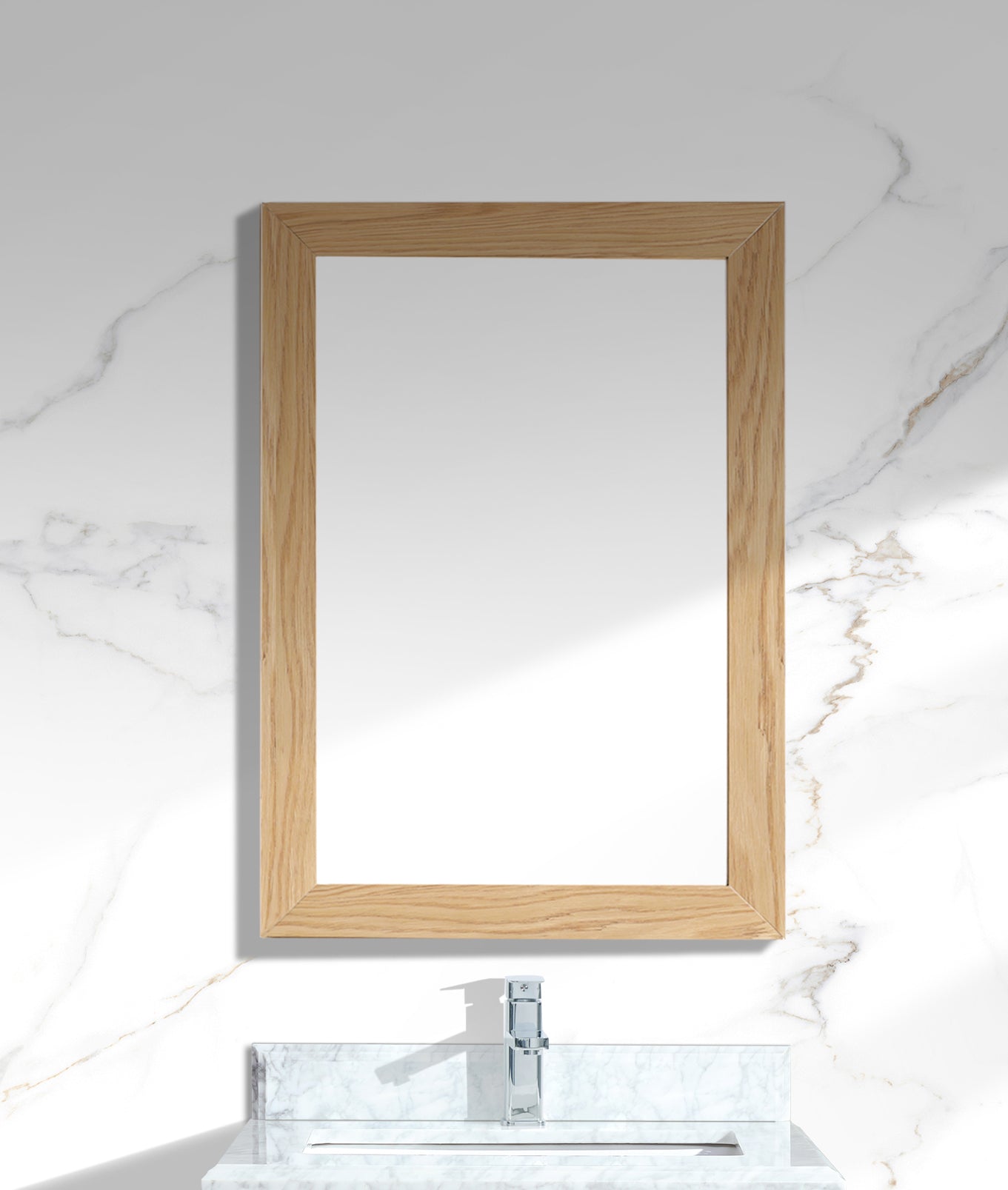Sterling 24" Framed Rectangular California White Oak Mirror Laviva 313FF-2430CO